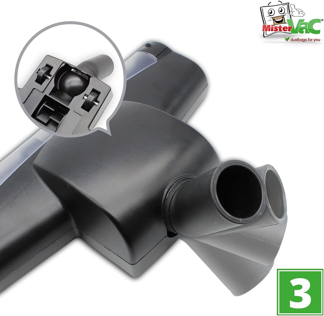 MisterVac Staubsaugerdüse Bodendüse Turbodüse Ersatzdüse kompatibel mit Cleanfix S10, S10 Plus, S 10