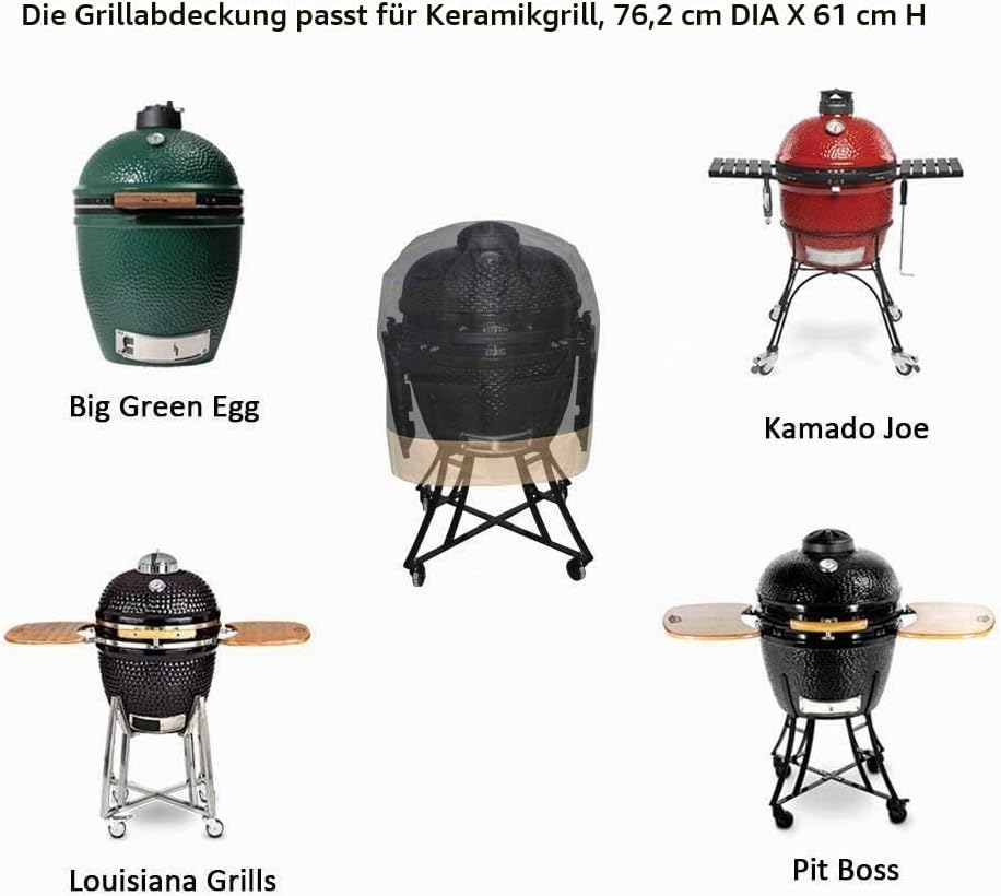 Onlyfire Kamado Grill Abdeckung Abdeckhaube Kompatibel für Big Green Egg, Kamado Joe Classic, grosse