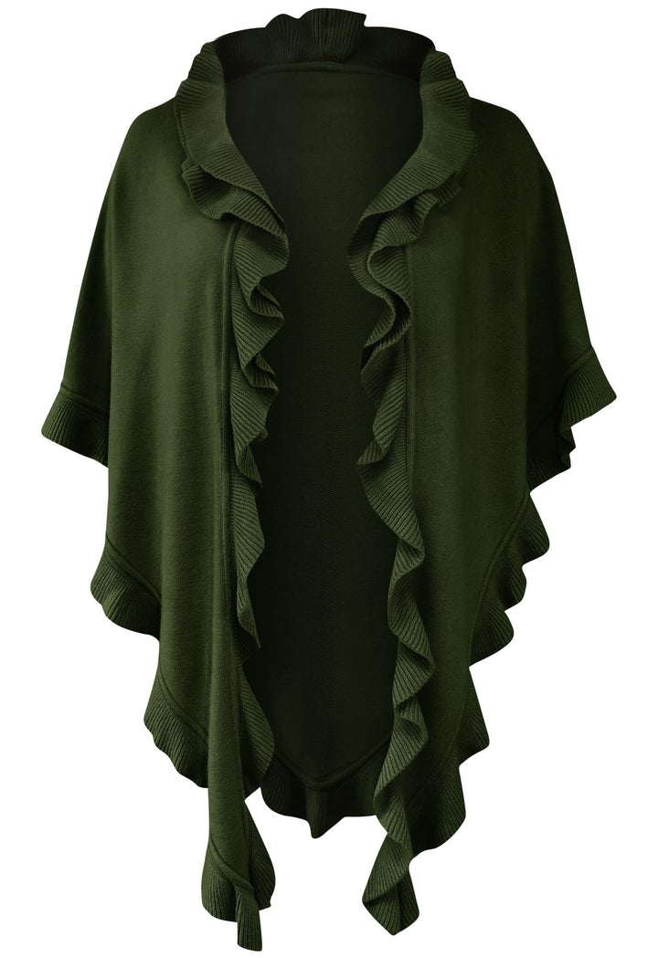 Poncho Cape Trachtentuch Umhang Stola Schultertuch Trachten-Tuch Damen Strickponcho Tracht Strick Tr
