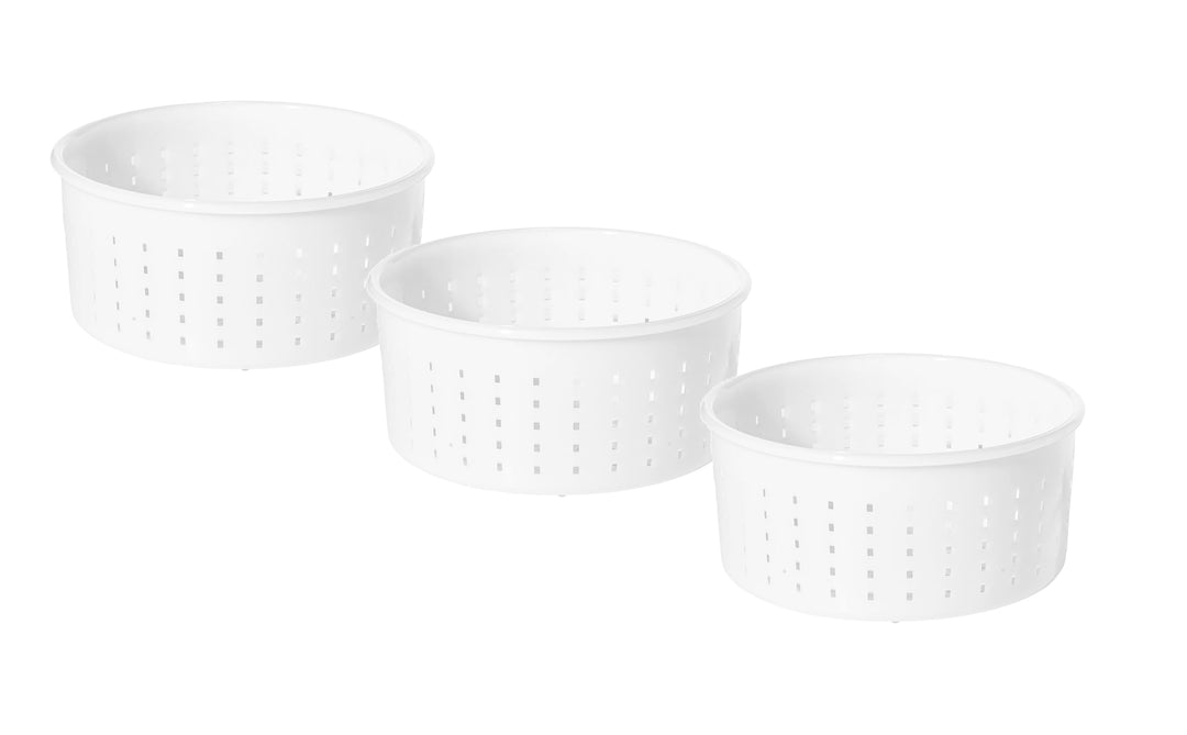 3 x Käseform 15x7.2cm - 1.2kg - Caciotta – Käseformen | Korb | Käseherstellung | Lab