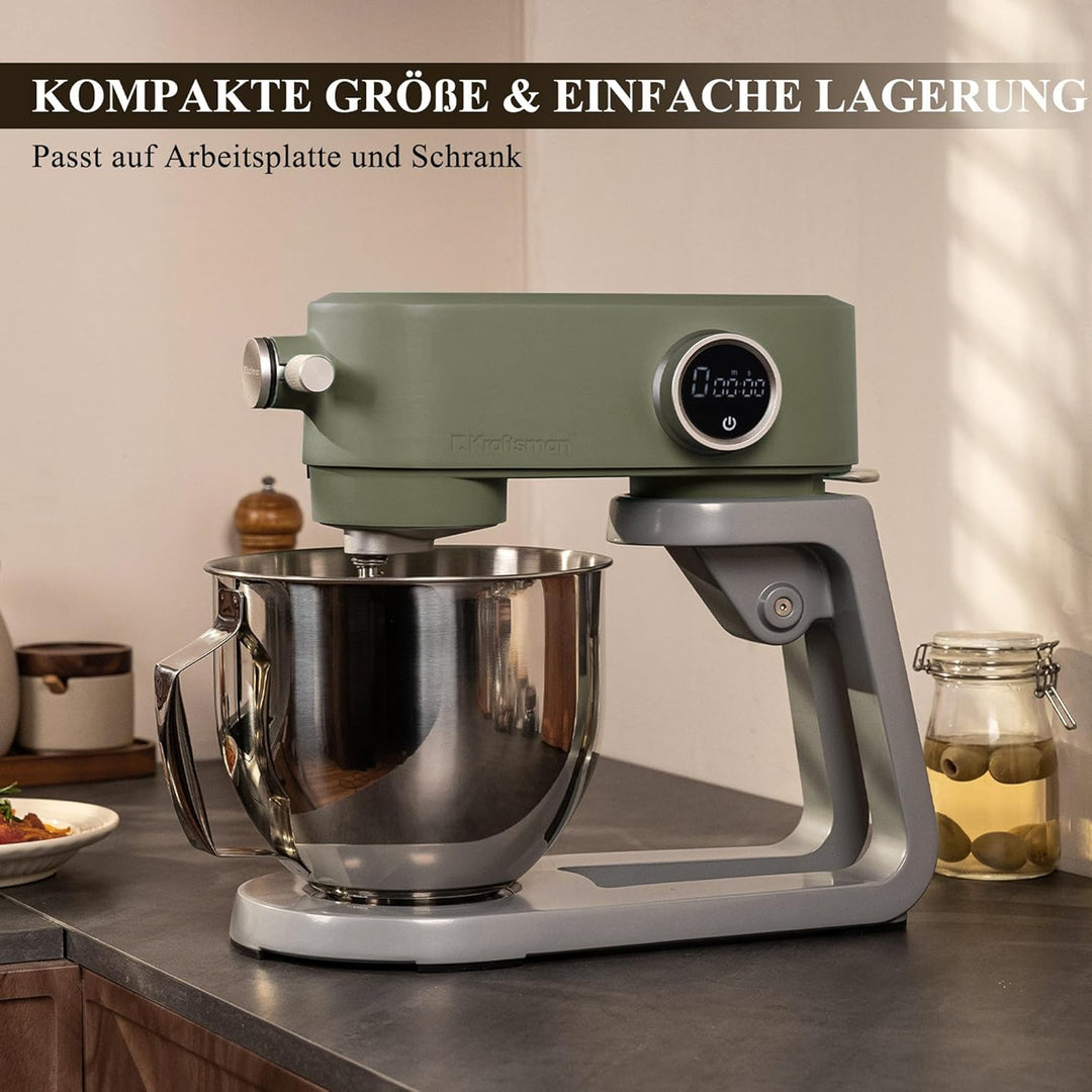 5L Multifunktionale Küchenmaschine, speziell für schwere Teige entwickelt, reiner Kupfer-DC-Motor, l