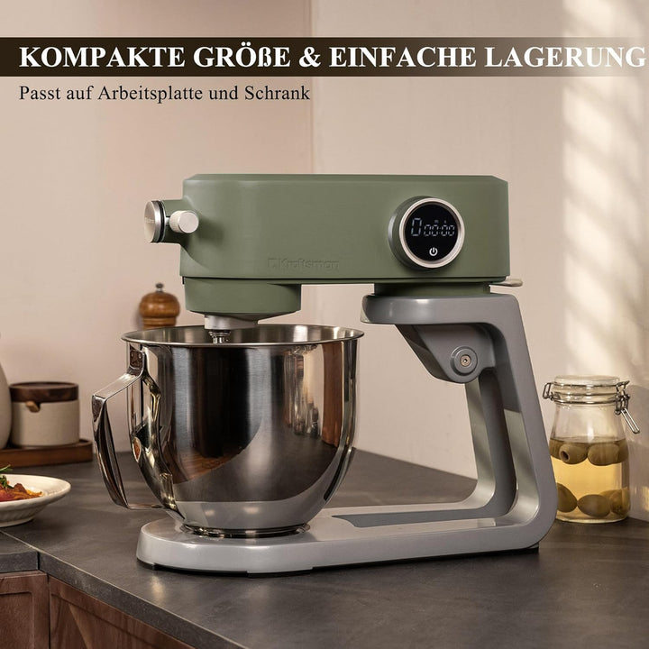 5L Multifunktionale Küchenmaschine, speziell für schwere Teige entwickelt, reiner Kupfer-DC-Motor, l