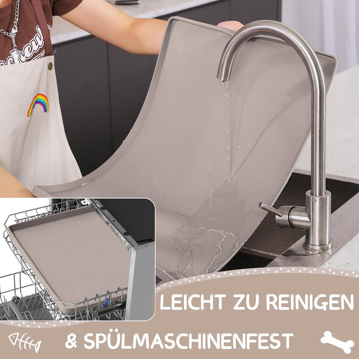 MateeyLife Napfunterlage Katzen/Hund, Hundenapf Kleine Hunde, Silikon Unterlage Hundenapf Grosse Hun