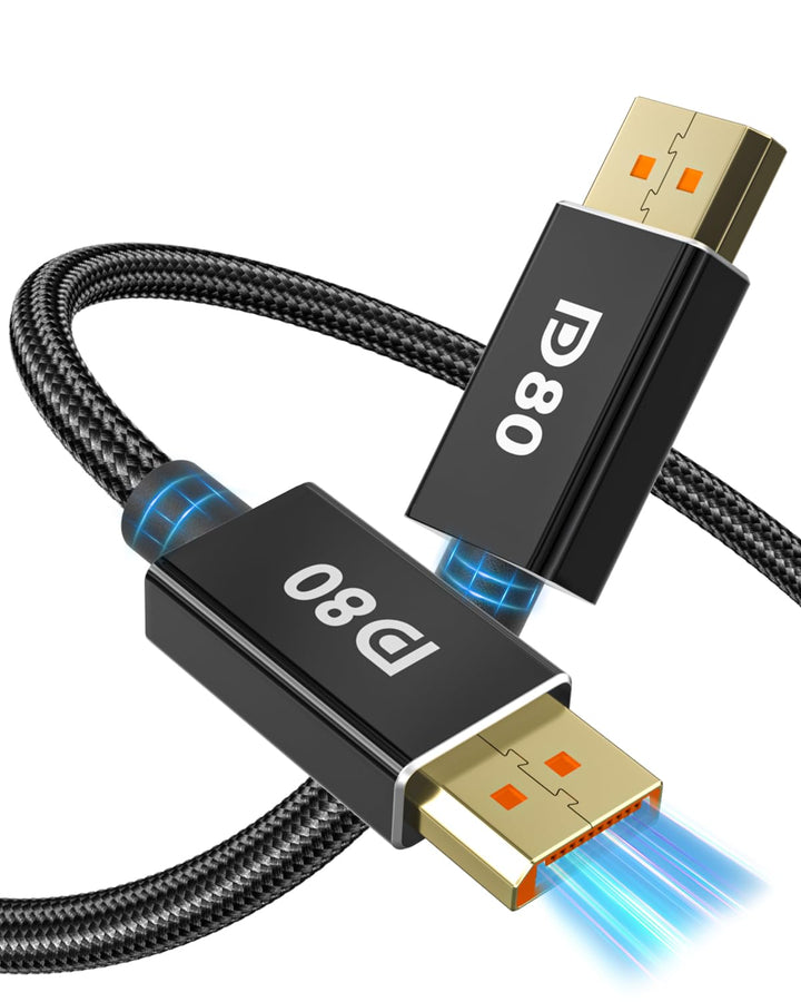 GeoHN.G 80Gbps DisplayPort 2.1 Kabel 3M, 16K DP80 [16K@60Hz, 8K@240Hz, 4K@540Hz] DP 2.1 Kabel UHBR20