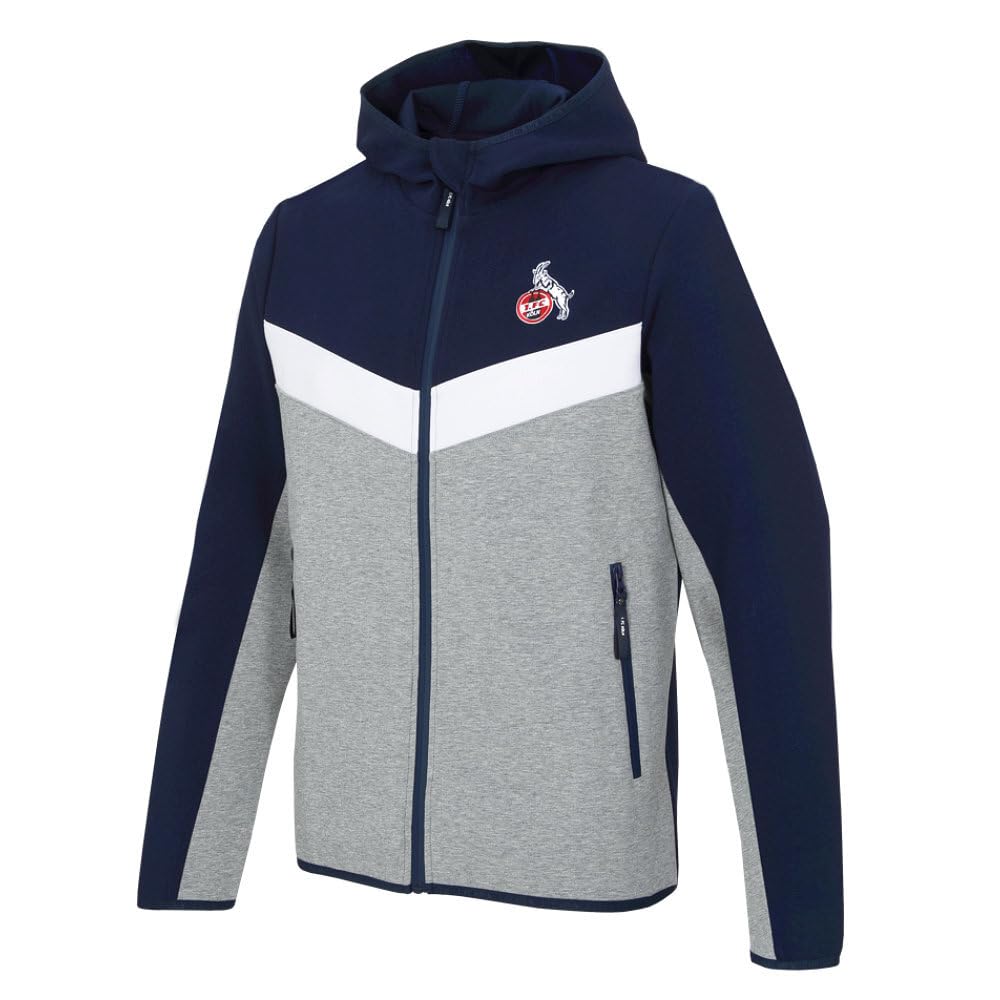 1.FC Köln Sweatjacke Maastrichter Str. 3XL Blau, Grau, Weiss, 3XL Blau, Grau, Weiß