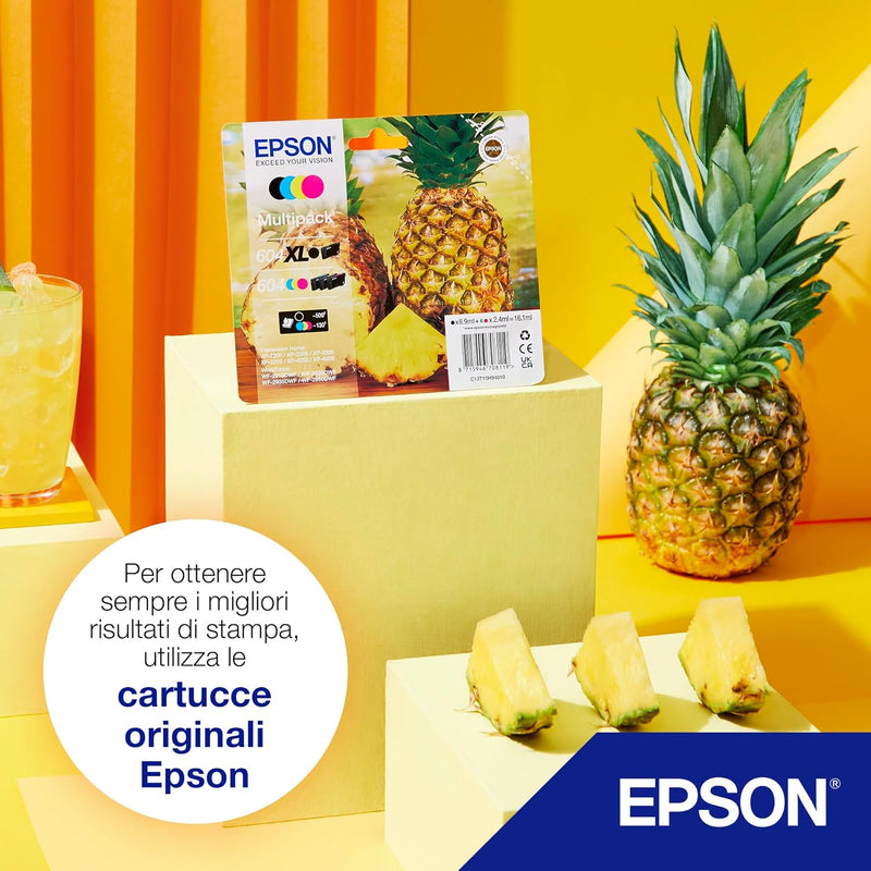 Epson Orginal 604 Tinte Ananas Multipack 4-farbig schwarz XL, CMY Standard XP-2200 XP-2205 XP-3200 X