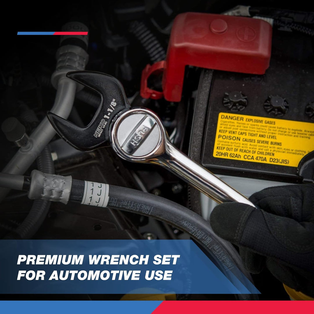 Neiko® 03326 A 1/2 Antrieb Metrisches Crowfoot-Schlüssel Set, Jumbo Grösse, CR-MO, 1–1/40,6 cm – 5,1