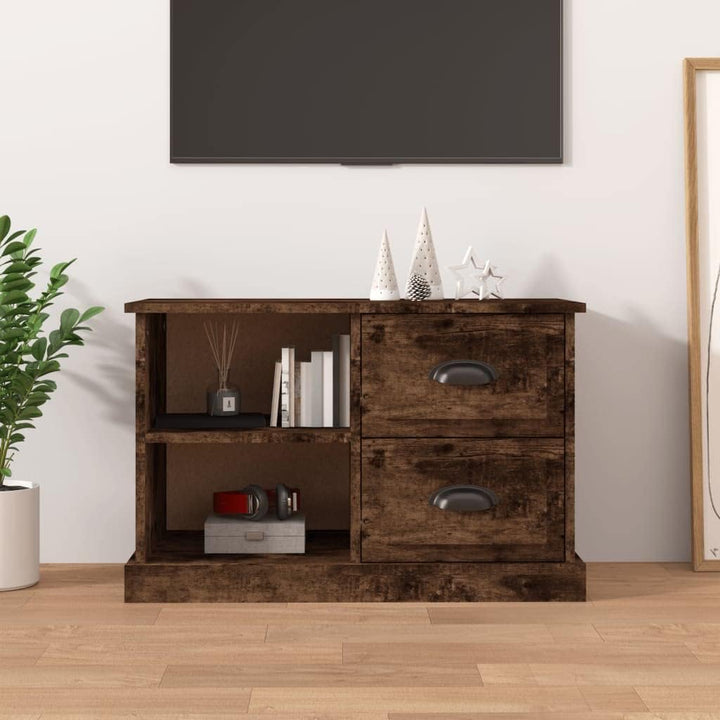 vidaXL TV Schrank, Fernsehtisch mit 2 Schubladen 2 Fächern, Fernsehschrank Lowboard für Wohnzimmer S
