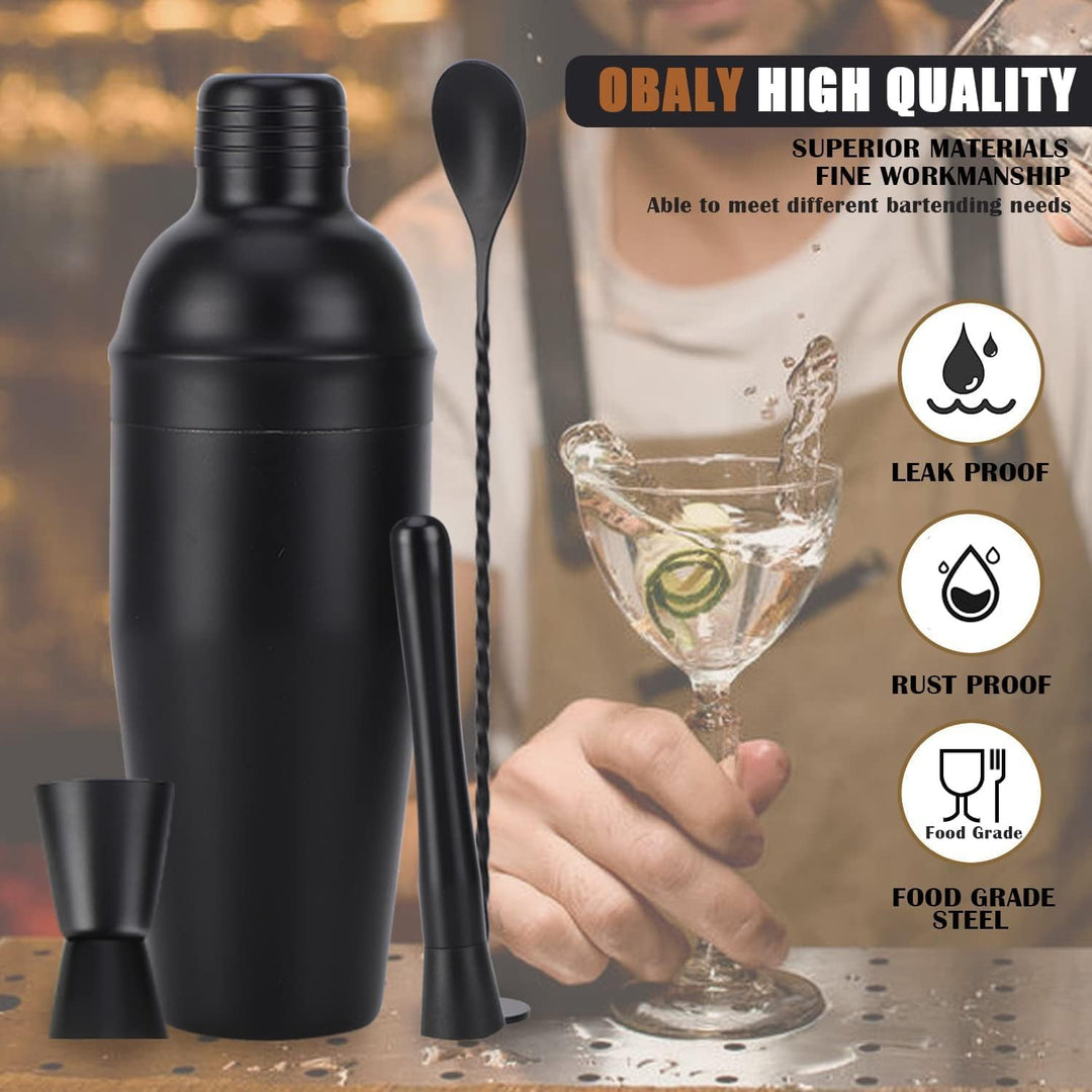 OBALY Barkeeper Kit 11-teilig Cocktail Shaker-Muddler für Cocktails 25oz Boston Shaker-Bar-Zubehör m