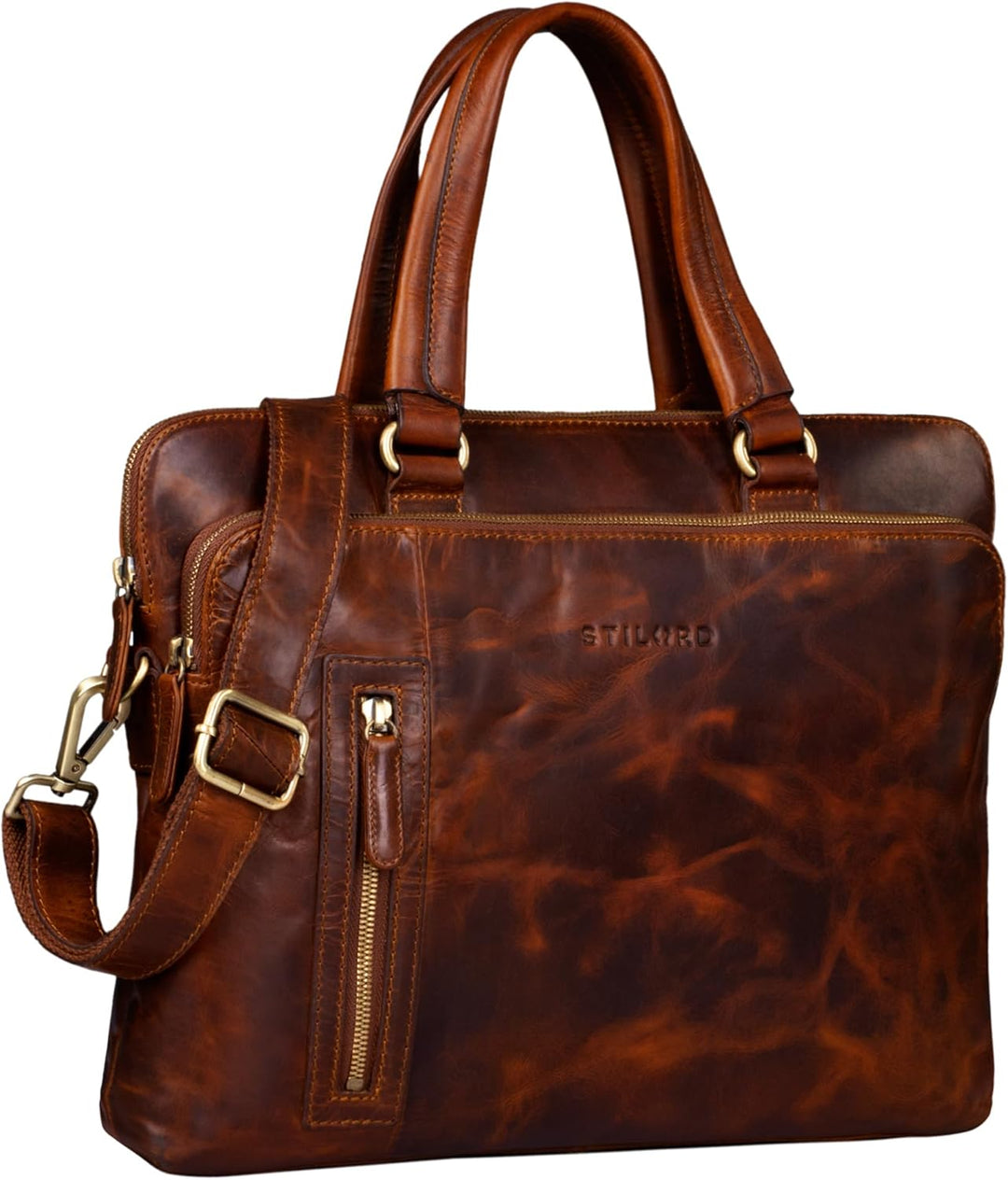 STILORD 'Lory' Aktentasche Damen Leder Vintage Business Laptoptasche 13,3 Zoll MacBooktasche ideal a