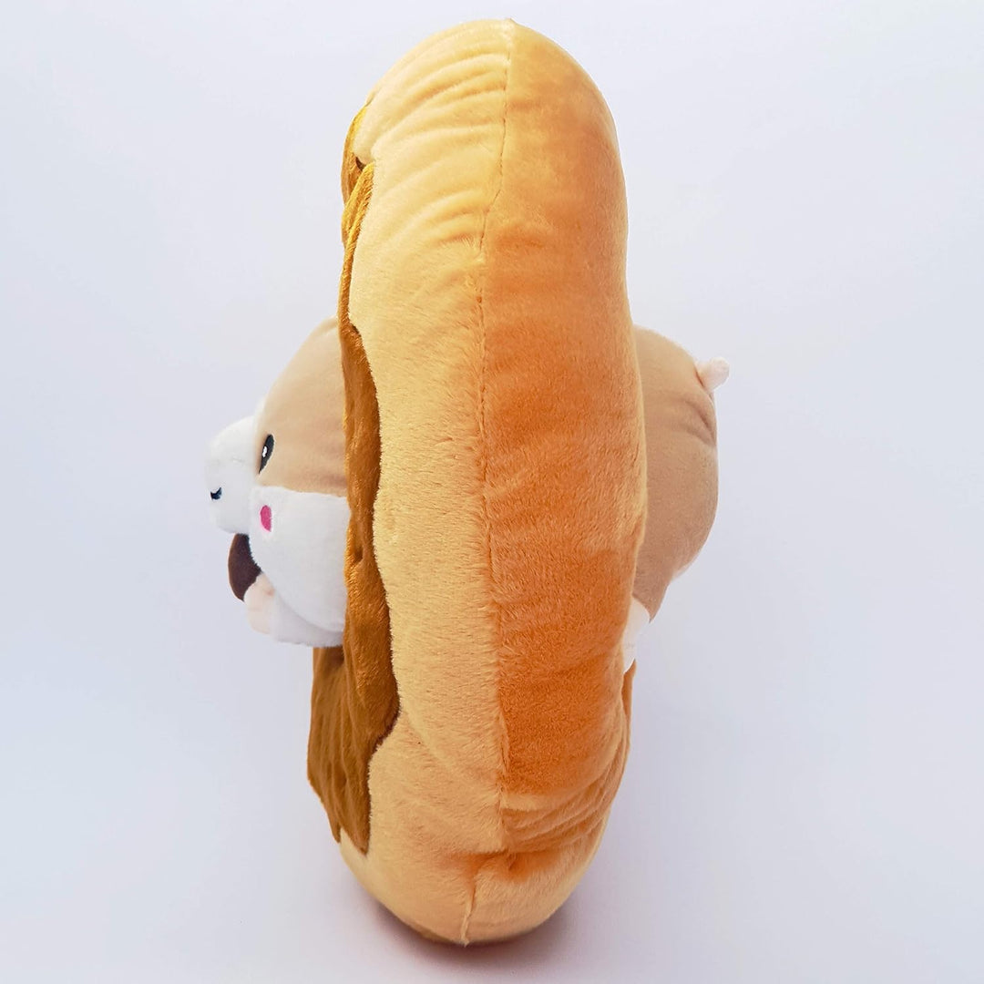 moodrush® 3D Donut-Hamster/Donut Kissen mit Hamster | alle Elemente aufgestickt (Nicht Bedruckt!) |