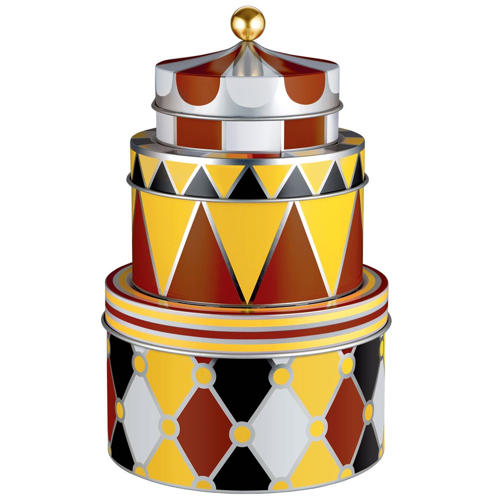Alessi Circus| MW31S3 - Allzweckbox Design, Weissblech, 13.00 x 19.50 x cm Set mit 3 Schachteln, Set