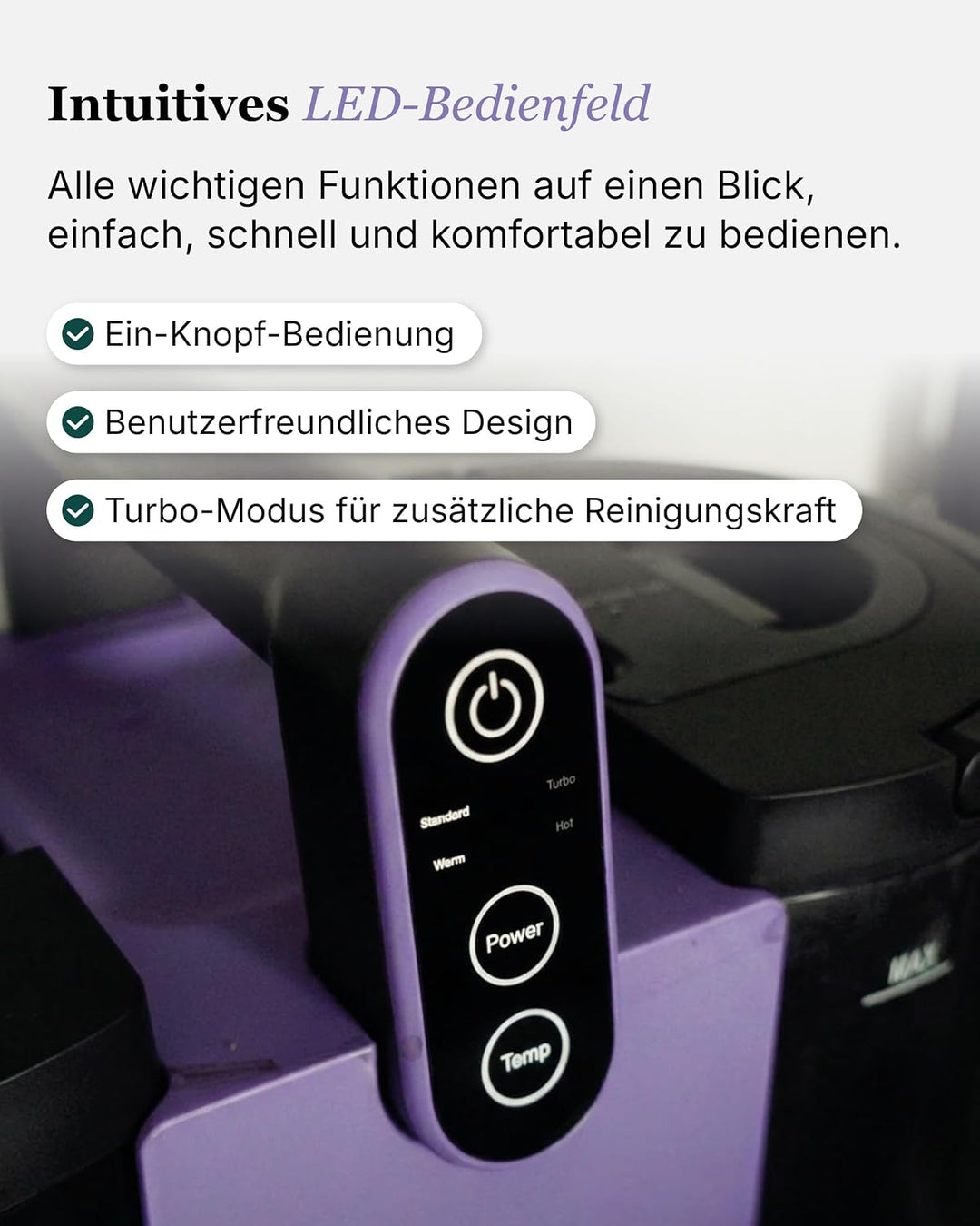 Motionflow Teppichreiniger Waschsauger mit Heizfunktion - 1200W Polsterreiniger Gerät für Teppiche,