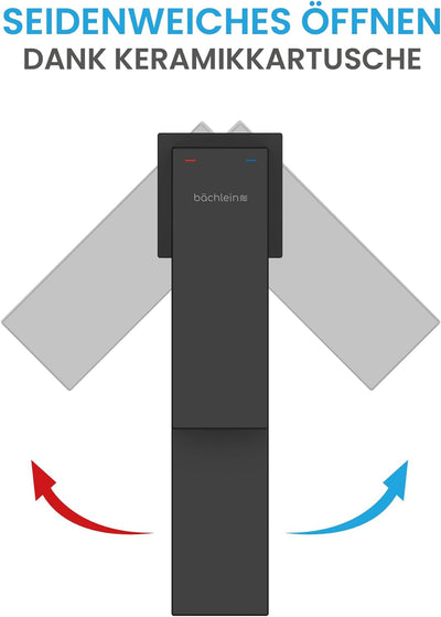 Bächlein Badarmatur Imatra in kantigem Design, Einhebelmischer mit klarer Linienführung in modernem