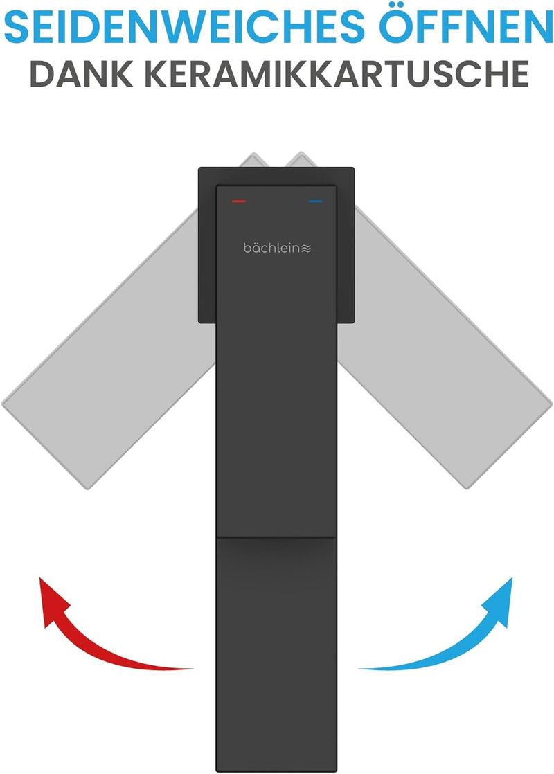 Bächlein Badarmatur Imatra in kantigem Design, Einhebelmischer mit klarer Linienführung in modernem