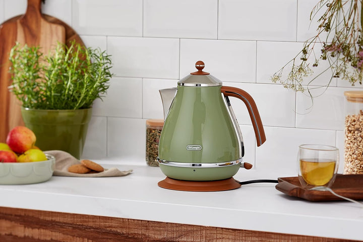 De'Longhi Toaster Icona Vintage CTOV2103.GR - 2-Schlitz-Toaster mit Brötchenaufsatz, grün & De'Longh