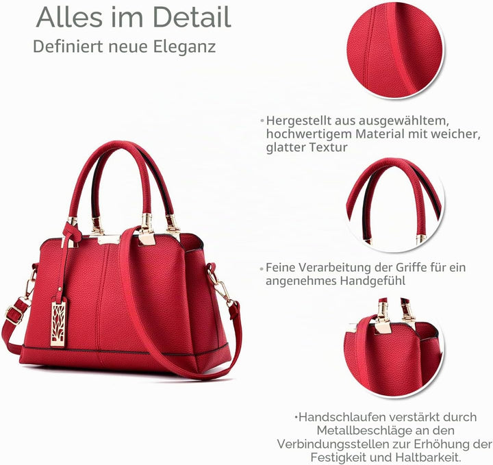 NICOLE & DORIS Damen Handtaschen Elegante Damen Tasche Designe Frauen Umhängetasche PU Weiche Ledert