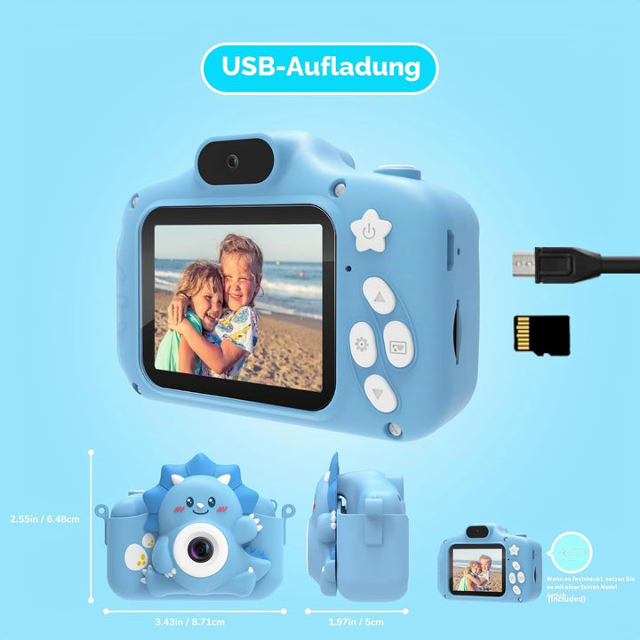 Kinderkamera, HiMont Digitalkamera Kinder mit 32GB SD-Karte & 2.0”-Bildschirm, 1080P Kinder Kamera &