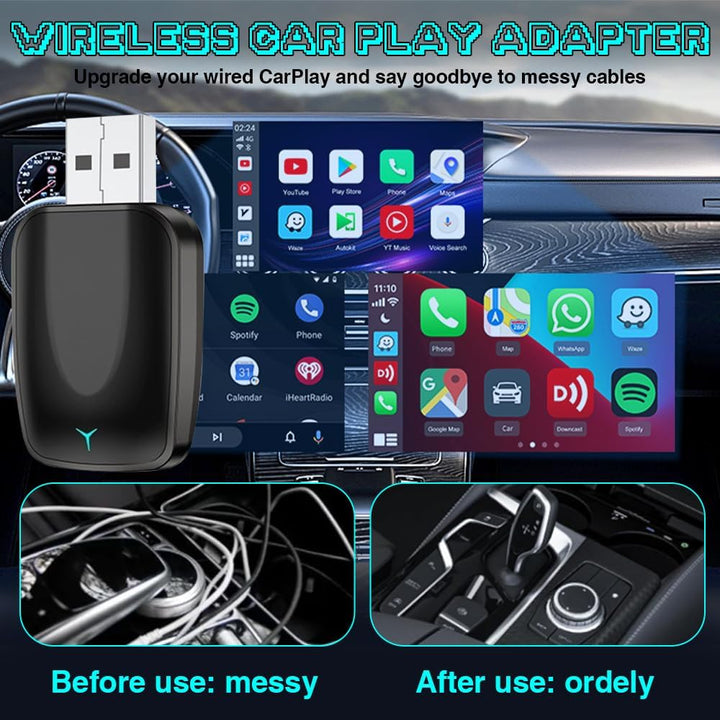 Mini Wireless CarPlay & Android Auto Adapter 2-in-1, Plug & Play, Schnelle Stabile Verbindung, Conve