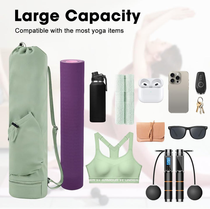 Yogatasche, Yogamatte Tasche mit Verstellbarem Schultergurt Yoga Tasche Gross mit Nassfach und Flasc