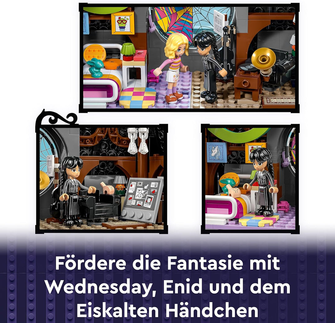 LEGO Wednesday: Wednesdays und Enids Zimmer im Studentenwohnheim, Nevermore Academy zum Sammeln und