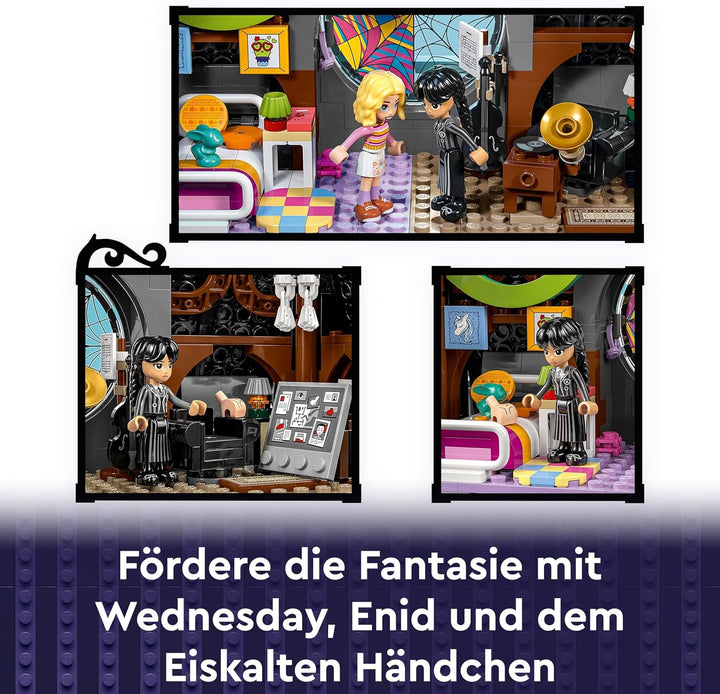 LEGO Wednesday: Wednesdays und Enids Zimmer im Studentenwohnheim, Nevermore Academy zum Sammeln und