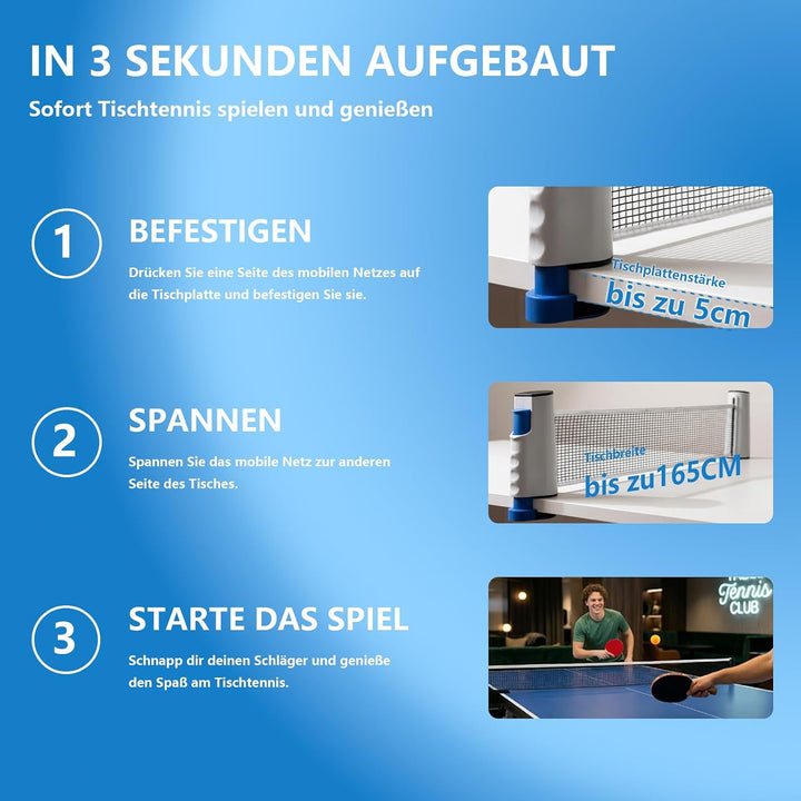 Professionelles Tischtennis-Set — 7-schichtige Lindenholz-Schläger (beidseitig Noppen-innen-Belag),