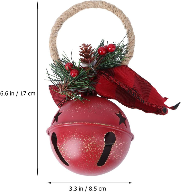 MAGICLULU Weihnachts-Glöckchen-Türhänger Grosse Tür-Hängeglocken Mit Tannenzapfen Beeren-Eisen-Stern