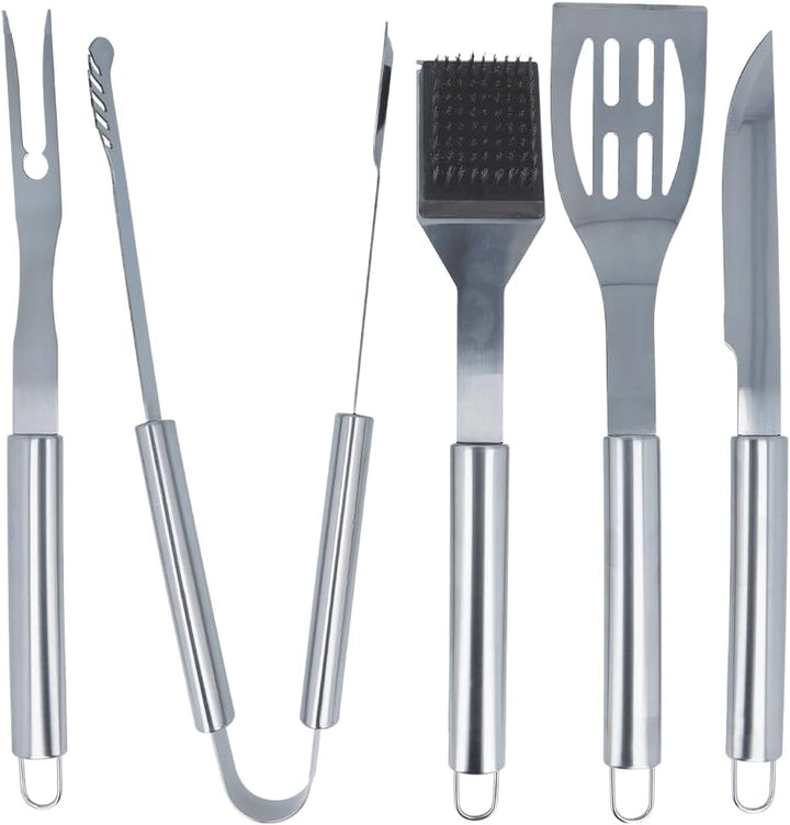 EUROHOME Grillbesteckkasten 5-teilig - Hochwertiges Grillbesteck im Aluminiumkoffer - Koffer 44 x 17