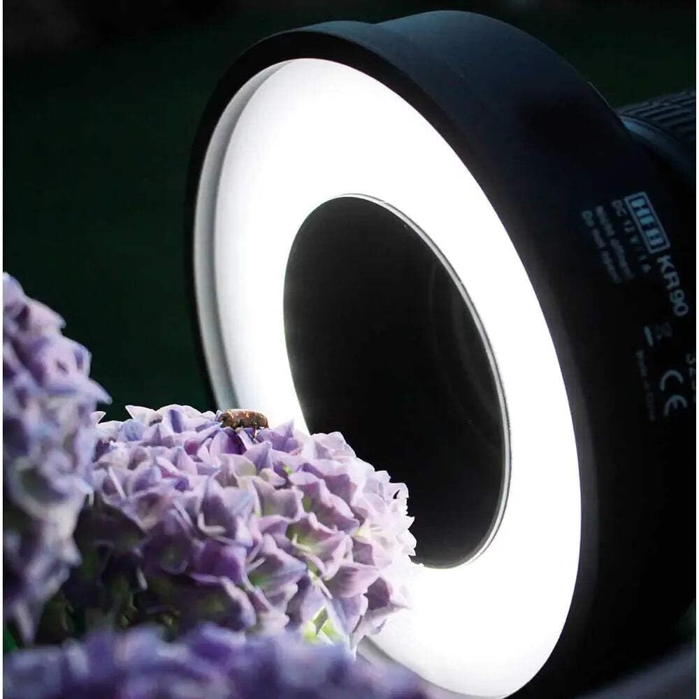 Kaiser Fototechnik 3250 KR90 Ringleuchte (30x DREI-Chip LED, Filtergewinde 77mm) mit integrierter Ak