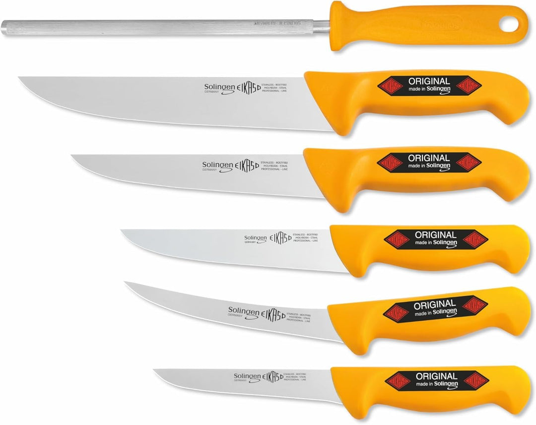 6 Teilig Eikaso® Solingen® Schlachtermesser Metzgermesser Ausbeinmesser Butcher Knife