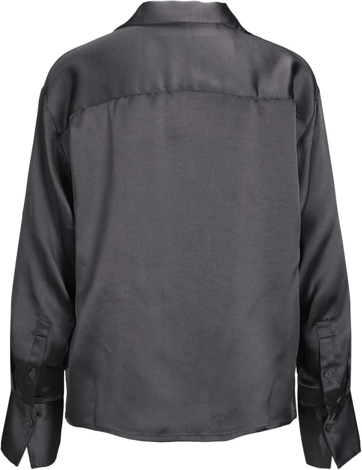 JJXX Damen Jxeva Ls Comfort Satin Shirt Noos Bluse S Asphalt, S Asphalt