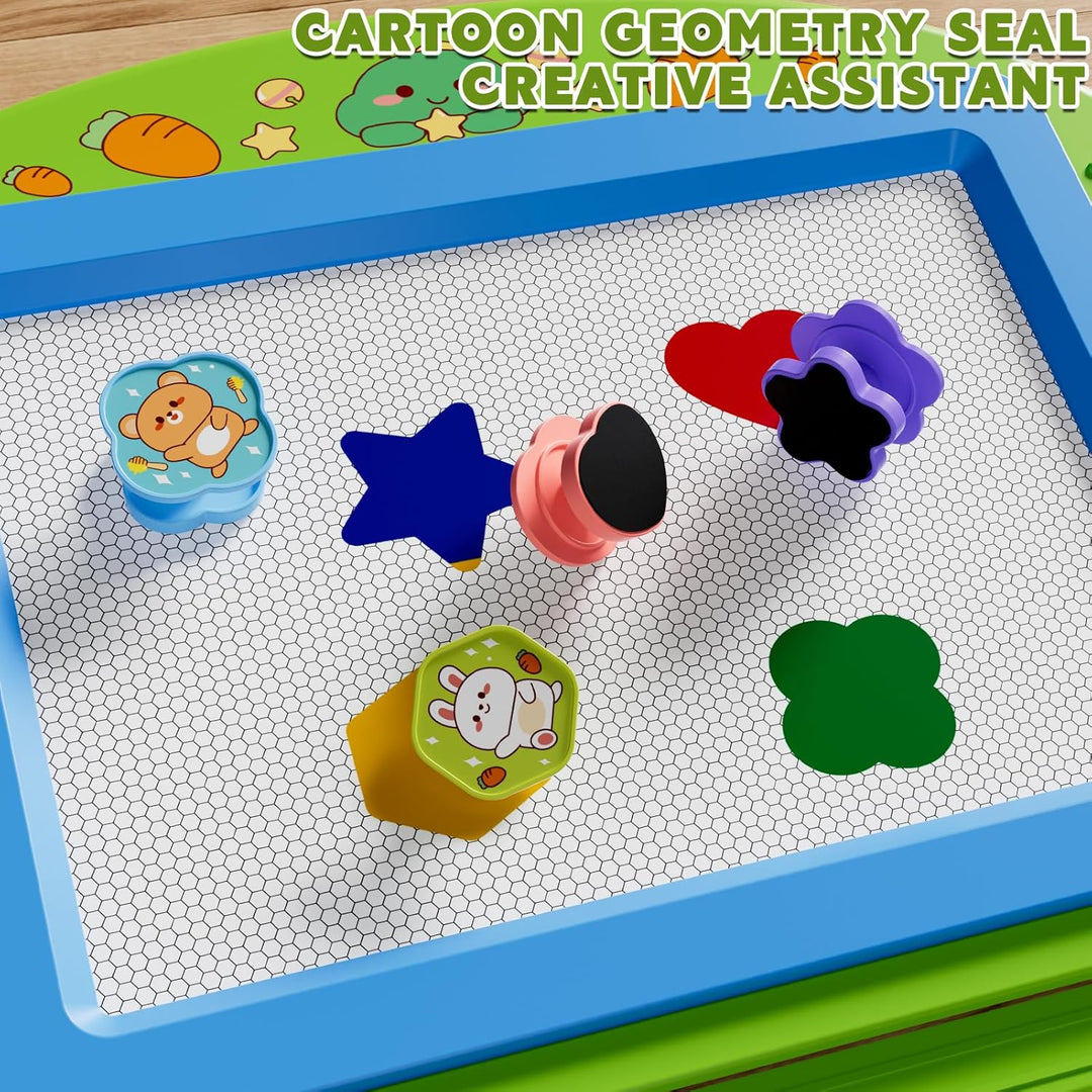 XL Magnetische Zaubertafel für Kinder, Maltafel mit Stempel & Stift, Lernspielzeug & Reisegrösse, Ge
