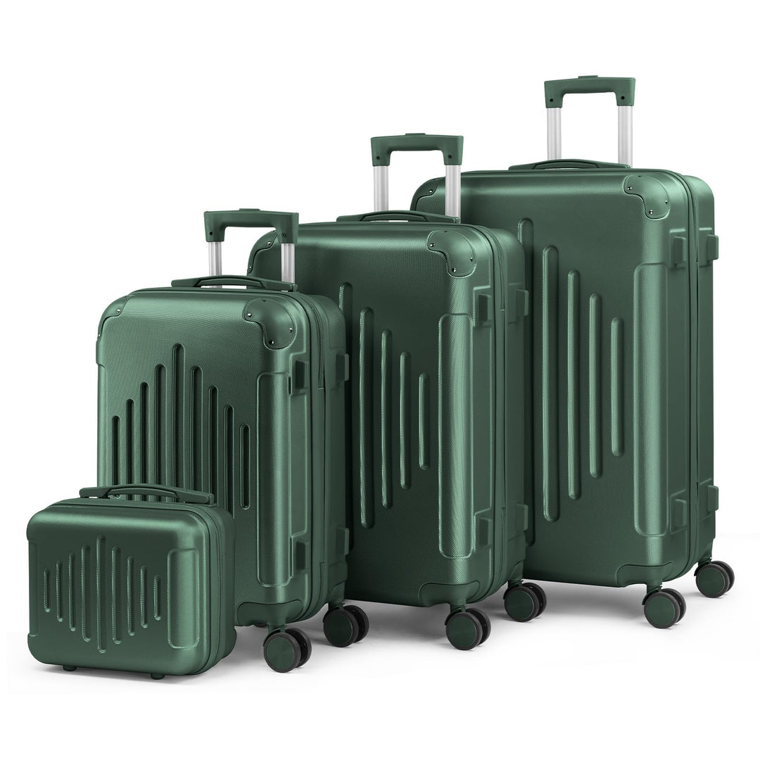 LALAHO Kofferset 4 teilig, Reisekoffer Set mit Kosmetikkoffer, Hartschalen Koffer Set aus ABS, Gepäc
