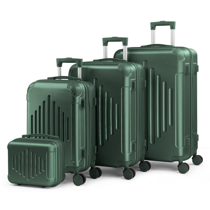 LALAHO Kofferset 4 teilig, Reisekoffer Set mit Kosmetikkoffer, Hartschalen Koffer Set aus ABS, Gepäc