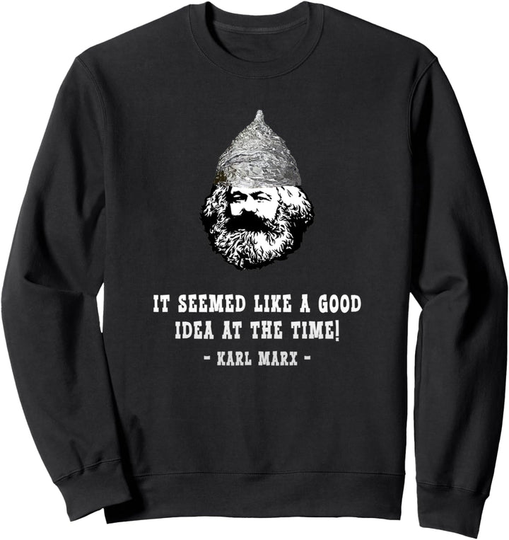 Karl-Marx mit Aluhut, Aluhut, lustiges Marx Sweatshirt