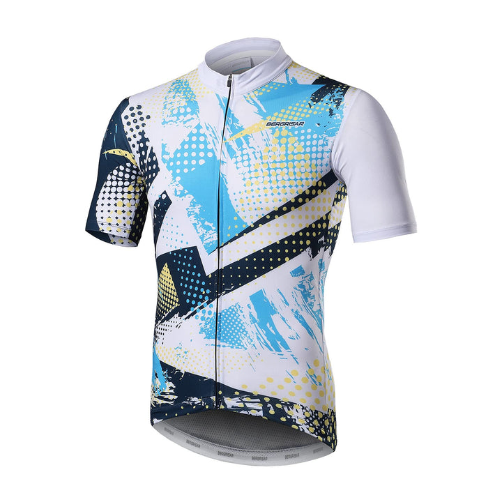 BERGRISAR Kurzarm Fahrradtrikot Herren Radtrikot mit Reissverschluss Taschen Trikots für MTB Mountai