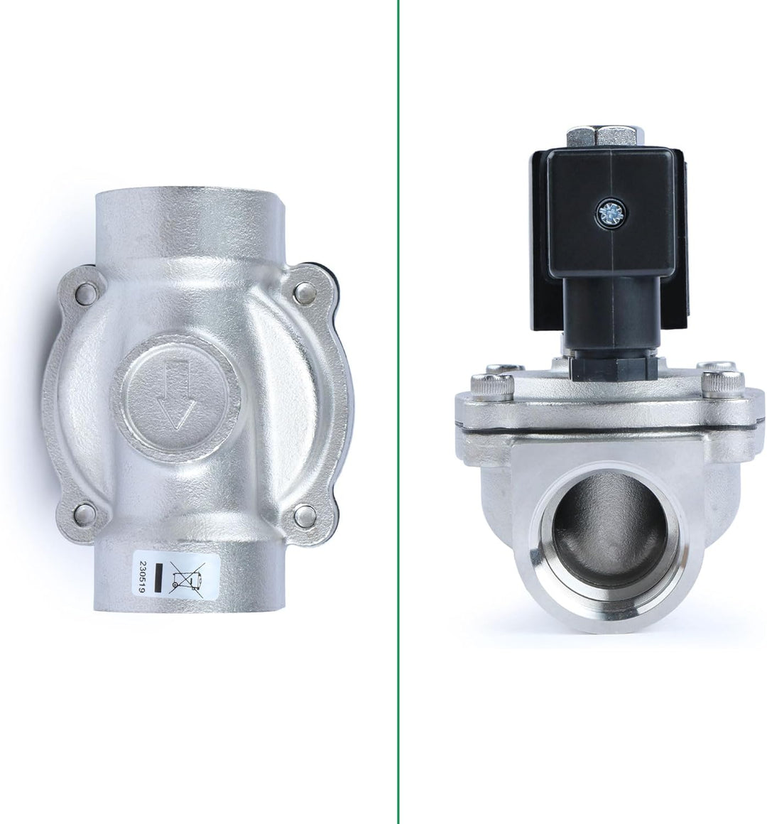U.S. Solid Solenoid Valve Magnetventil Edelstahl G 3/4" 230V AC Normal geschlossen NC 0-10 bar, vent