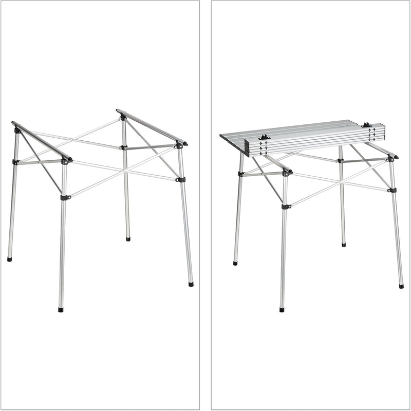 Relaxdays Klapptisch, klappbarer Camping Tisch, HBT: 70 x 70 x 70 cm, Aluminium, Faltbarer Multifunk