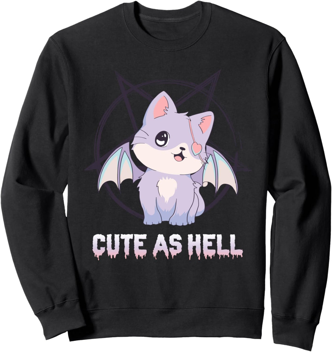 Kawaii Katze Pastell Goth Pentagramm Cute As Hell Sweatshirt