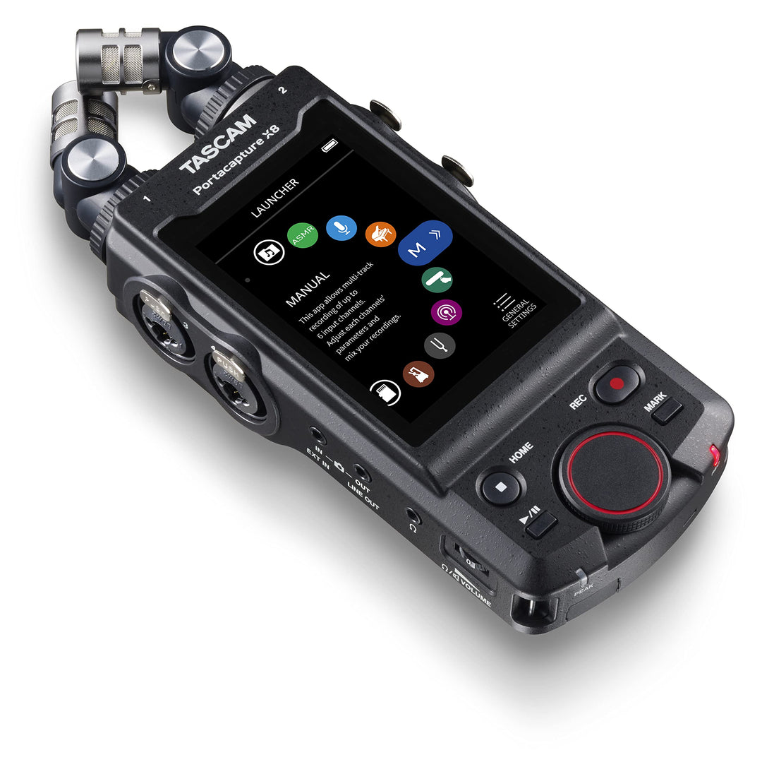 Tascam Portacapture X8 - Portabler 6+2-Spur High-Resolution 32-bit/192-kHz Rekorder, USB2.0, schwarz