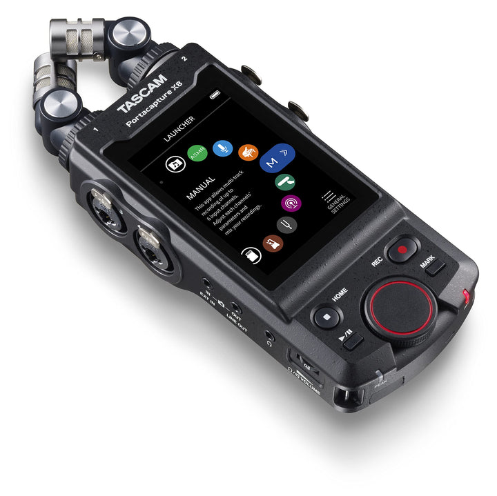 Tascam Portacapture X8 - Portabler 6+2-Spur High-Resolution 32-bit/192-kHz Rekorder, USB2.0, schwarz