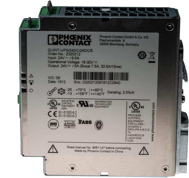 Phoenix Contact QUINT-UPS DIN-Schienen USV Stromversorgung 120W, 24V dc / 40A