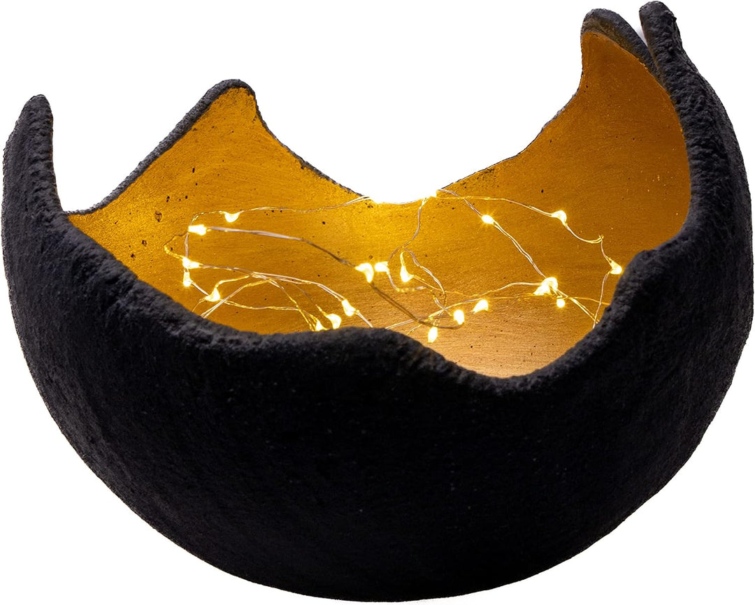 Handgefertigte Lichtschale in Gold, Grösse M (20cm) – Exklusiv M - 20cm Gold, M - 20cm Gold