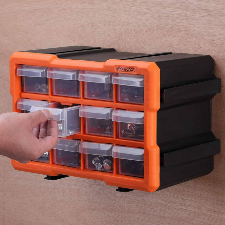 MONZANA® Kleinteilemagazin Sortimentskasten erweiterbar 24 Fächer Sortierbox für Kleinteile Aufbewah