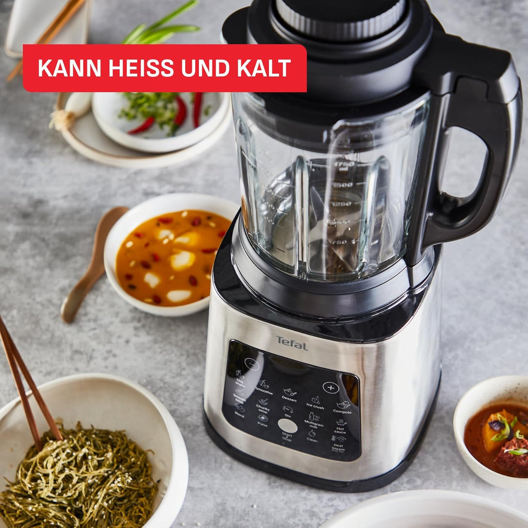 Tefal PerfectMix Cook Hochgeschwindigkeits-Standmixer, mit Kochfunktion, 10 Auto-Programme, heisse u