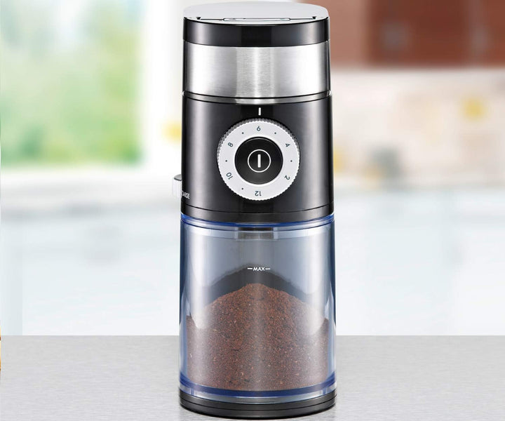 ROMMELSBACHER Kaffeemühle EKM 200 – aromaschonendes Scheibenmahlwerk, Mahlgrad einstellbar von grob