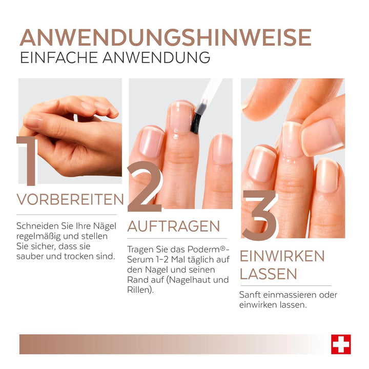 Poderm 5 in 1 Nagel Booster Serum - Keratin | Vorbeugende Anti-Bruch Pflege & Härter zur Stärkung de