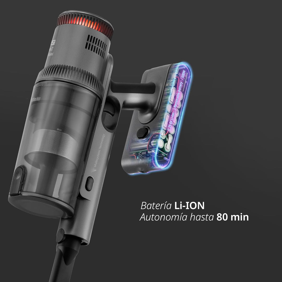 Ufesa Z7 Digital Animal Akku Staubsauger, Selbstladender-Flexibler, 29.6V, LED Touchscreen, 26KPa, 5