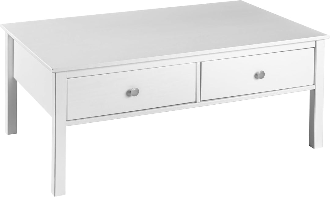 Inter Link Couchtisch aus Kiefer Massivholz mit Schublade – Wohnzimmertisch – Robuster Sofatisch mit